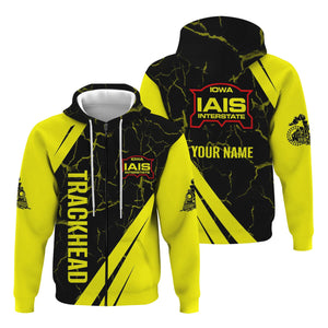 Railspirit Personalized Iowa Interstate Railroad Hoodie Crackle Texture Style IAIS Train Zip Up Hoodie For Trackhead