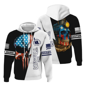 Railspirit Personalized CNJ Jersey Central Railroad Hoodie Train Skull American Flag Zip Up Hoodie All Over Print