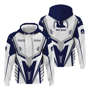 Railspirit Personalized Jersey Central Railroad Hoodie Workwear-Inspired with Custom Position CNJ Train Zip Up Hoodie