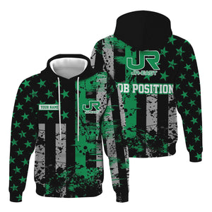 Railspirit Personalized East Japan Railway Hoodie Artistic Paint American Flag Style JR-EAST Train Zip Up Hoodie