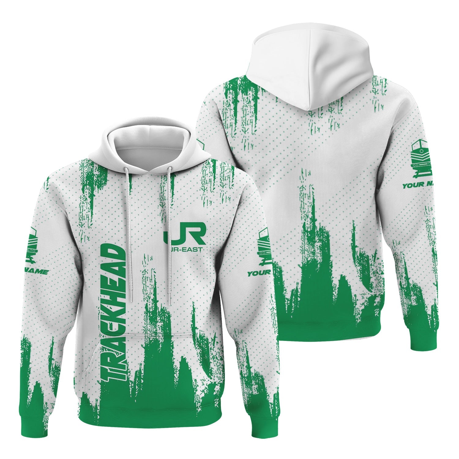 Railspirit Personalized East Japan Railway Hoodie Paint Impact Design JR-EAST Train Zip Up Hoodie for Trackhead