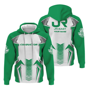 Railspirit Personalized East Japan Railway Hoodie Standout Style with Custom Position JR-EAST Train Zip Up Hoodie