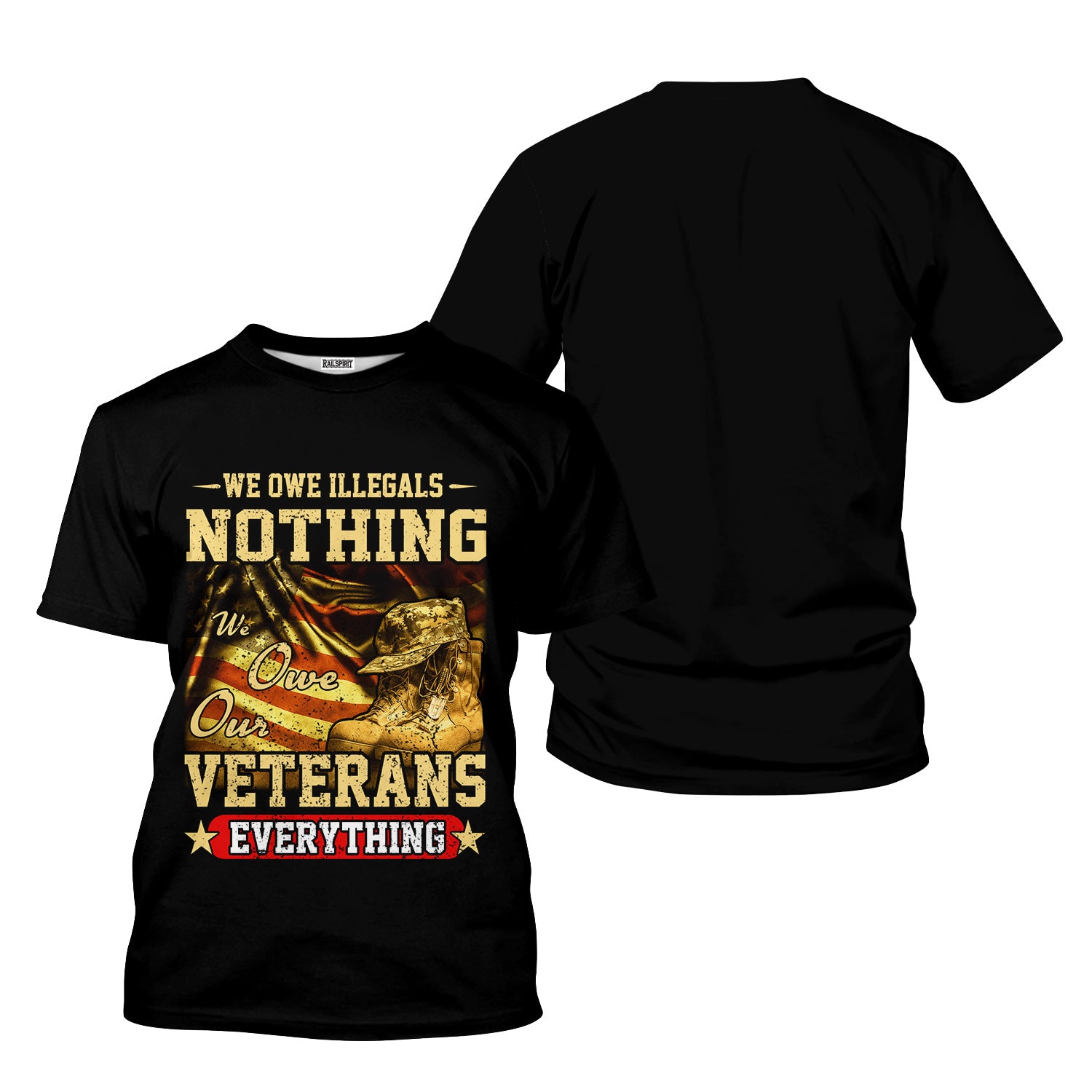 We Owe Our Veterans Everything Shirt, Patriotic American Flag Military T-Shirt, Veteran Support Gift for Proud Americans