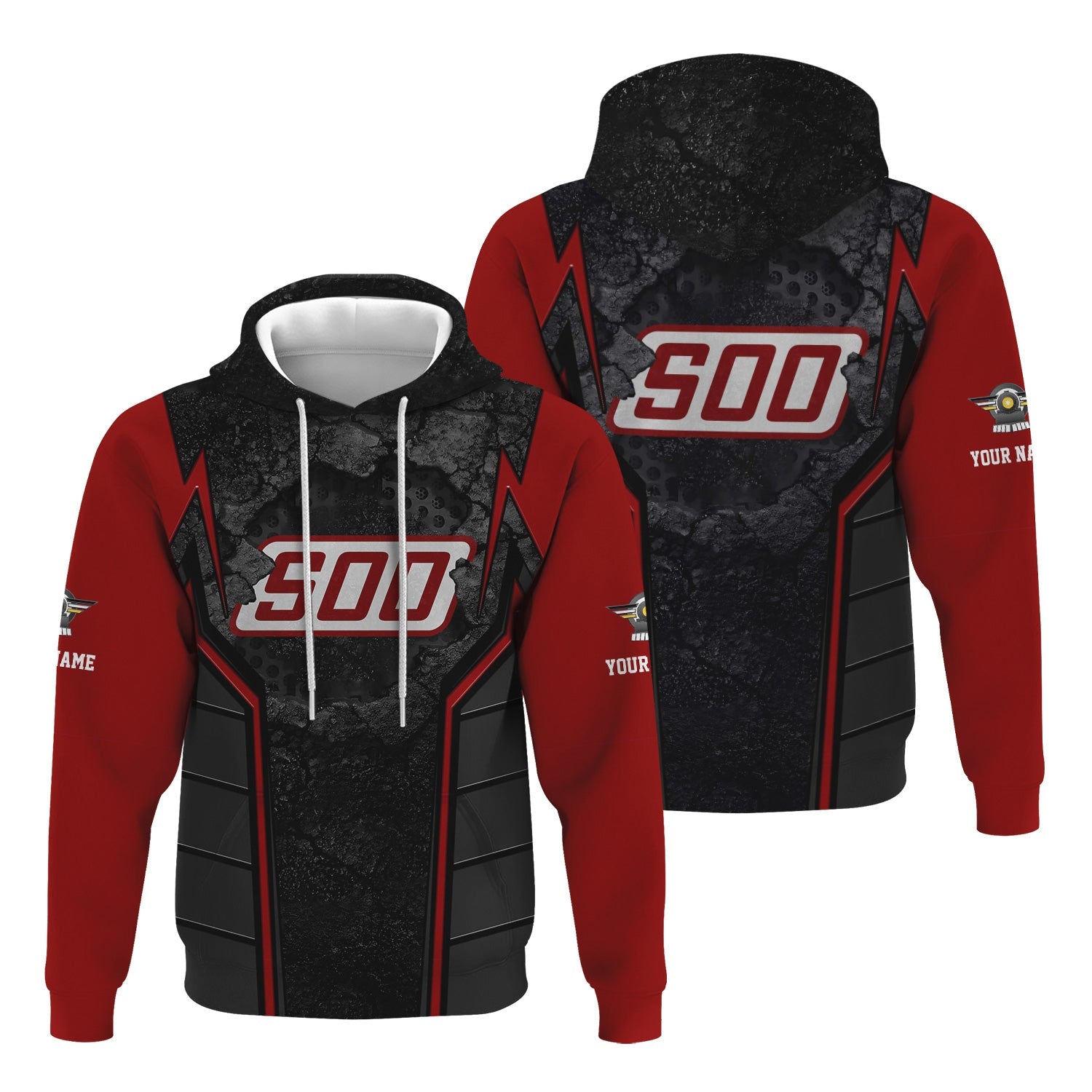 Railspirit Personalized Soo Line Railroad Hoodie Cracked Metal Design Train Zip Up Hoodie for Rail Enthusiasts