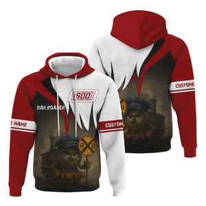 Railspirit Personalized Soo Line Railroad Hoodie Angry Train Hoodie Gift Idea For Train Lover