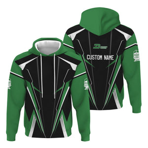 Railspirit Personalized Burlington Northern Railroad Hoodie Lightning-Edge Design Train Zip Up Hoodie For Railroad Lovers