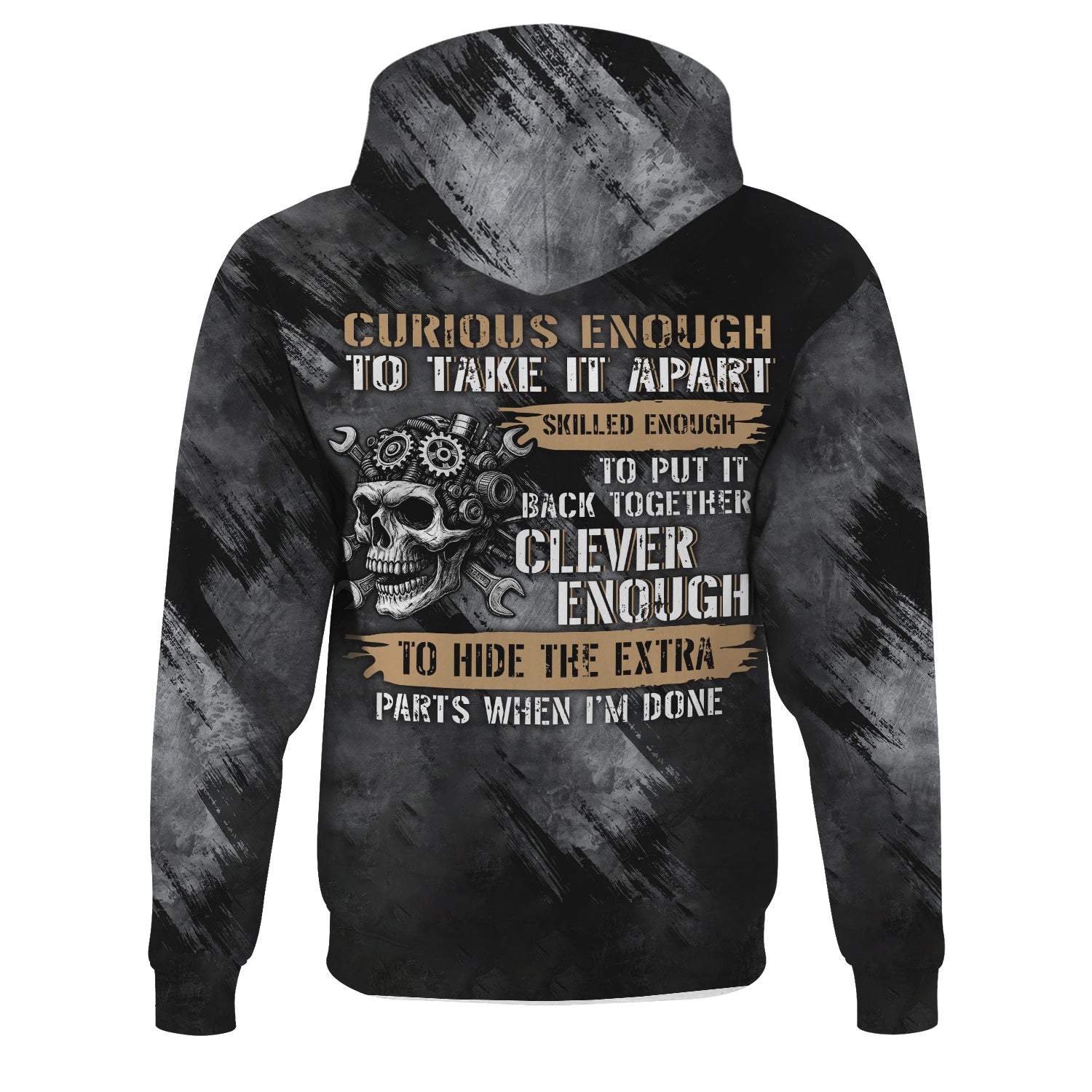 Funny Mechanic Skull Shirt for Men, Curious Enough To Take It Apart, Skilled Enough To Put It Back Together Quote Shirt, Gift for Gearheads and Mechanics