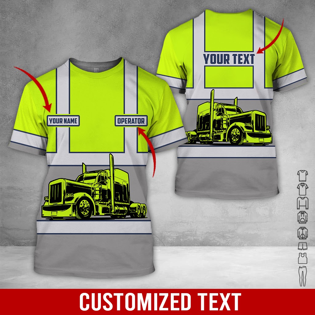 Custom Text Proud Trucker Uniform, Premium Personalized Gear for Drivers