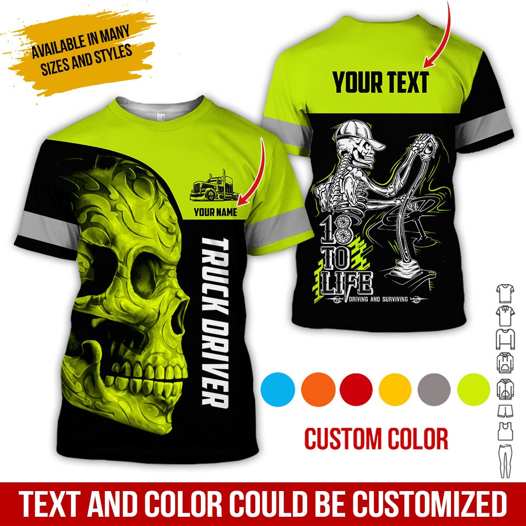 Custom Text 18 To Life Trucker Shirt, Personalized Workwear, Truck Driver Gift
