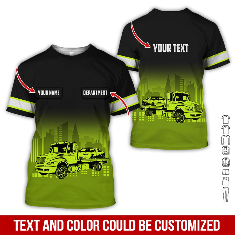 Customized Name Tow Truck Uniform Clothes, Personalized Driver Apparel