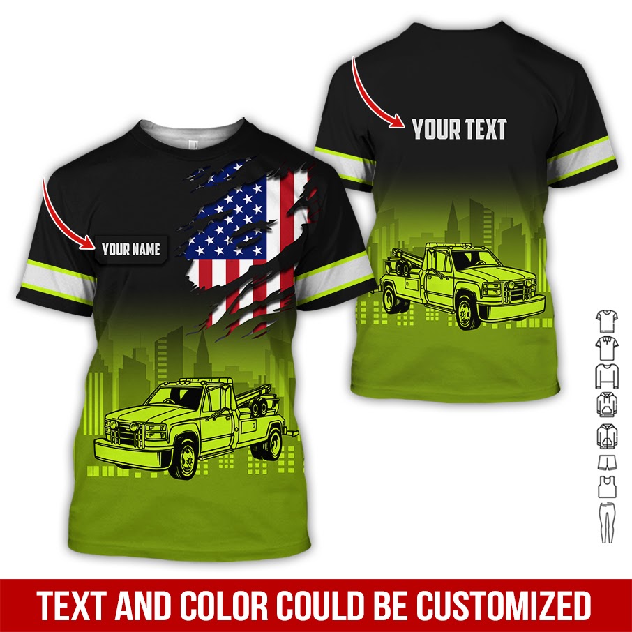 Customized Name Tow Truck Uniform, Personalized Work Shirt, Truck Driver Gift