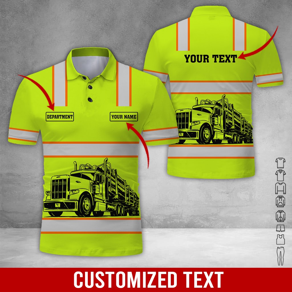Customized Name Logging Truck Workwear Shirt, 3D Printed Graphics, Personalized Gift