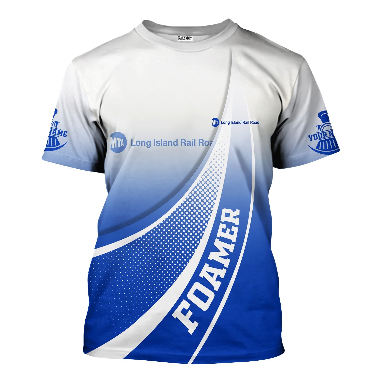 Railspirit Personalized Long Island Railroad T-Shirt Railway-Themed Style Shirt Gift Idea For Trainspotter