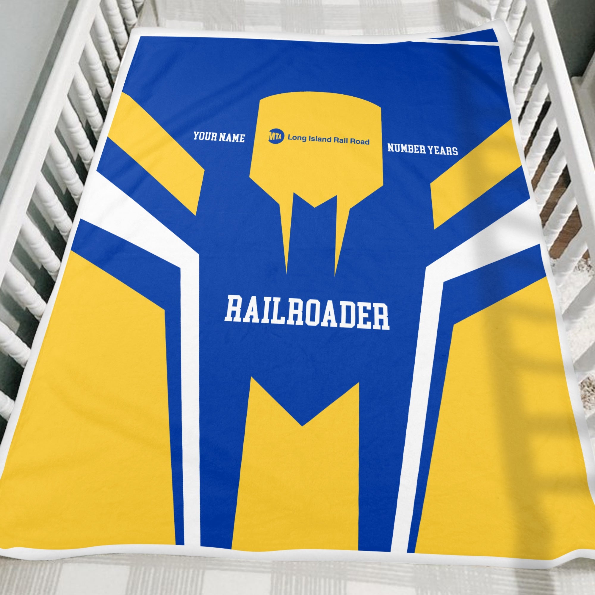 Railspirit Personalized Long Island Railroad Blanket Custom Year Railroader Gift Idea For Train Lover