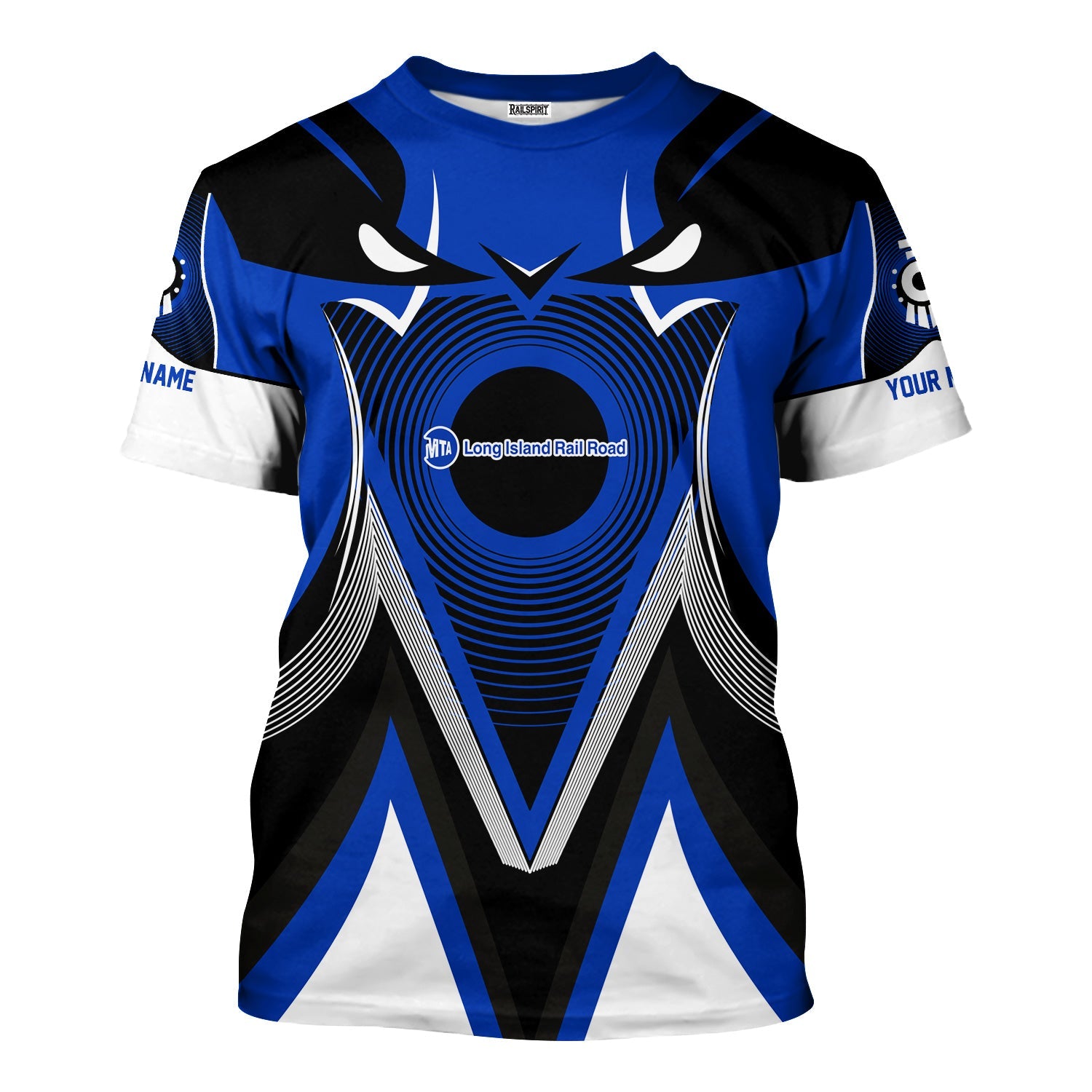 Railspirit Personalized Long Island Railroad T-Shirt Vibrant Graphic Pattern Shirt For Train Enthusiasts