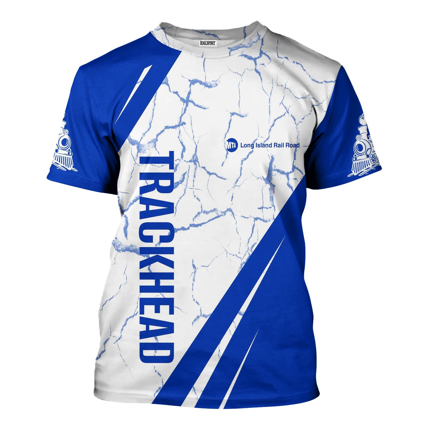 Railspirit Personalized Long Island Railroad T-Shirt Crackle Texture Style Shirt For Trackhead