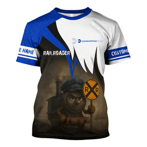 Railspirit Personalized Long Island Railroad T-Shirt Angry Train Shirt Gift Idea For Train Lover