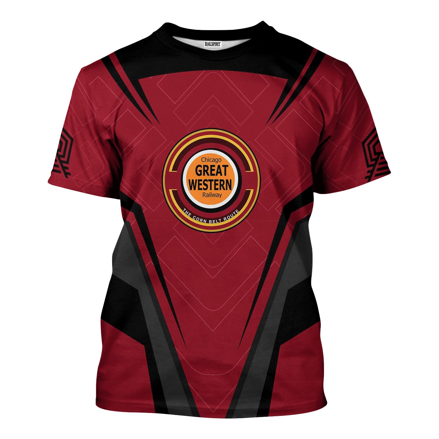 Railspirit Personalized Chicago Great Western Railroad T-Shirt Railway Inspired Apparel Train Shirt for Train Lovers