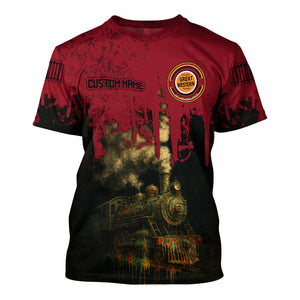 Railspirit Personalized Chicago Great Western Railroad T-Shirt Vintage Train Art Style Shirt For Locomotive Fans