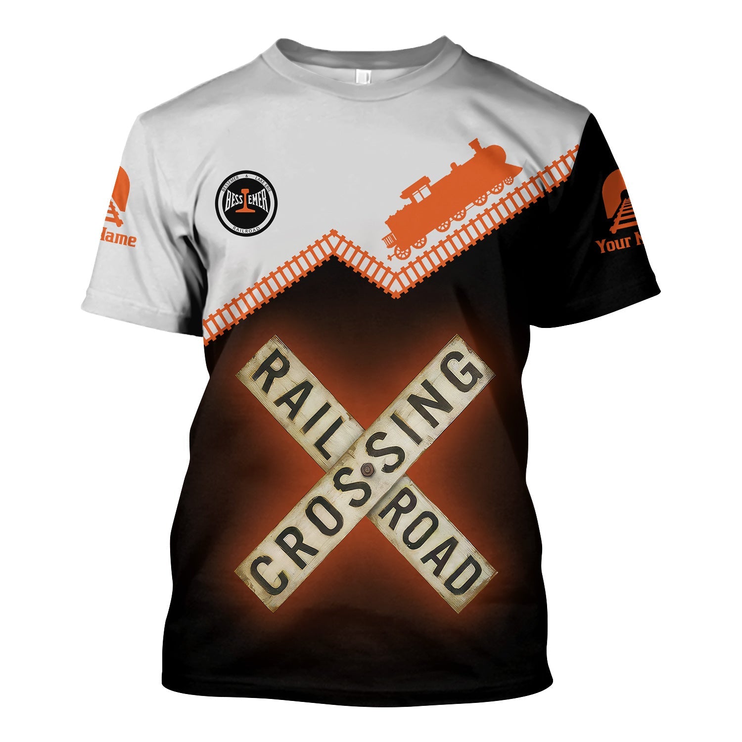 Railspirit Personalized Bessemer And Lake Erie Railroad T Shirt Railroad Crossing Printed Train Track Shirt