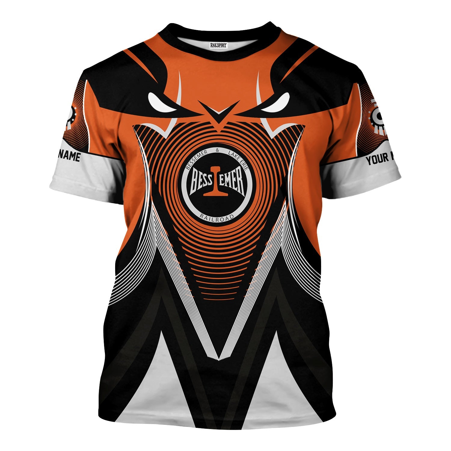 Railspirit Personalized Bessemer And Lake Erie Railroad T-Shirt Vibrant Graphic Pattern Shirt For Train Enthusiasts