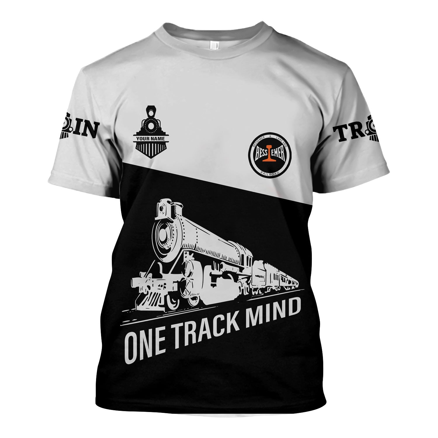 Railspirit Personalized Bessemer And Lake Erie Railroad T Shirt One Track Mind Unisex Train Shirt Gift Idea For Train Lover