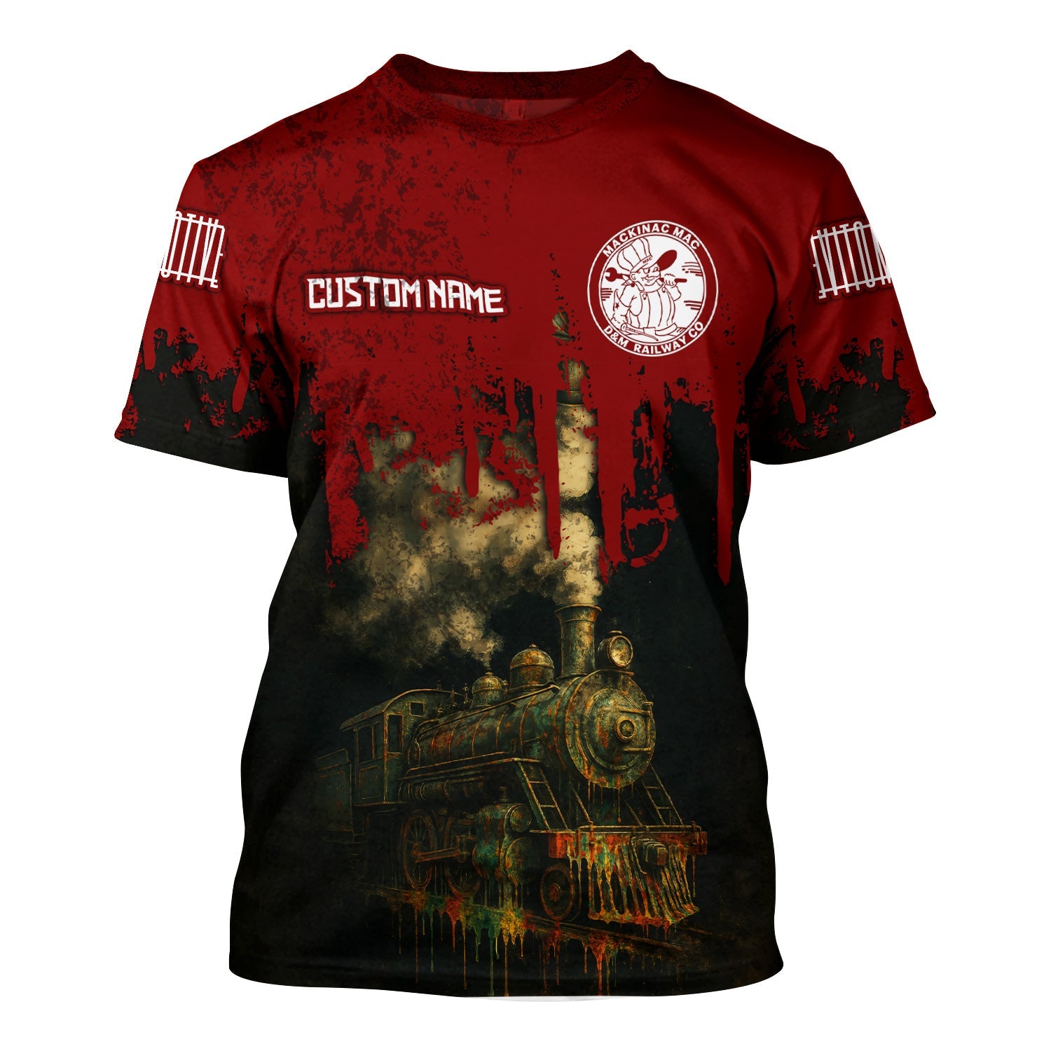 Railspirit Personalized Detroit & Mackinac Railroad T-Shirt Vintage Train Art Style Shirt For Locomotive Fans