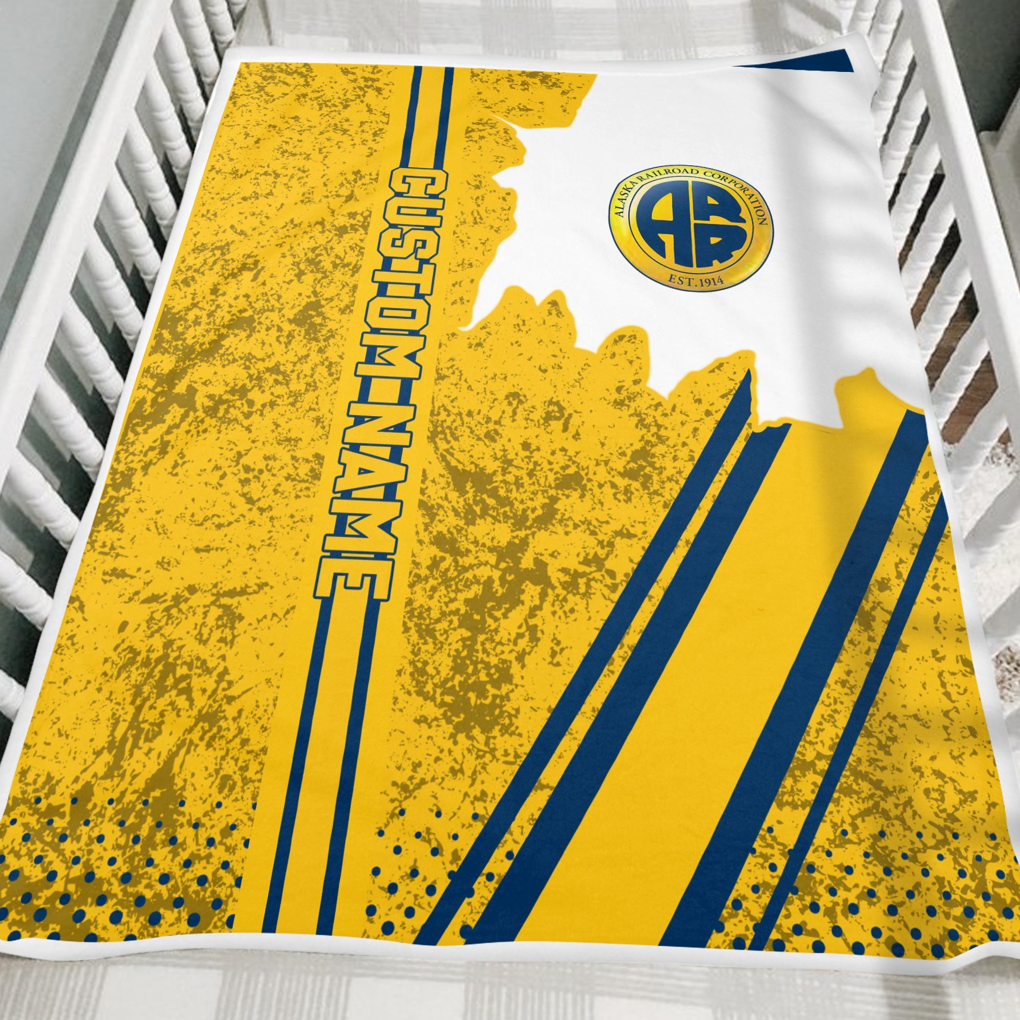 Railspirit Personalized Alaska Railroad Blanket Vintage All Over Printed Blanket