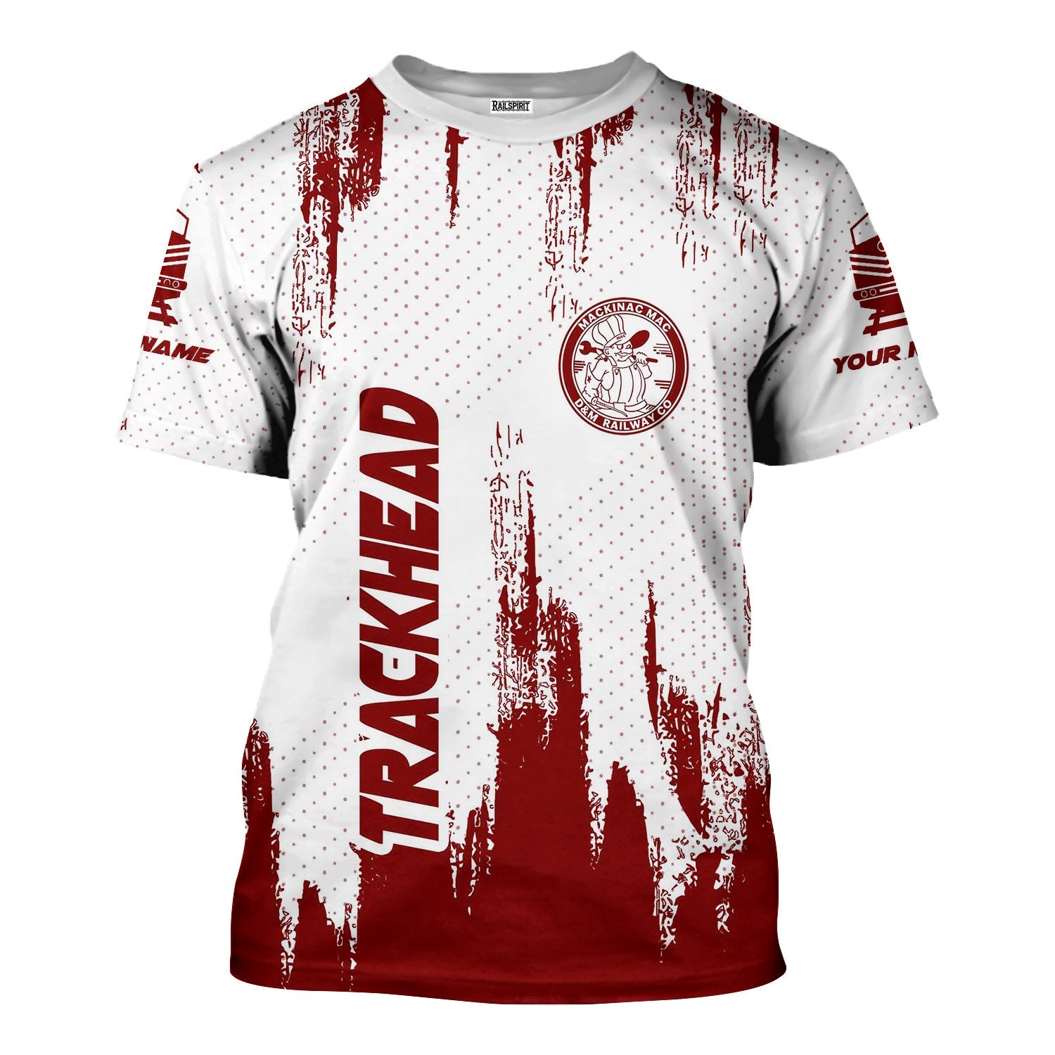 Railspirit Personalized Detroit & Mackinac Railroad T-Shirt Paint Impact Design Train Shirt for Trackhead