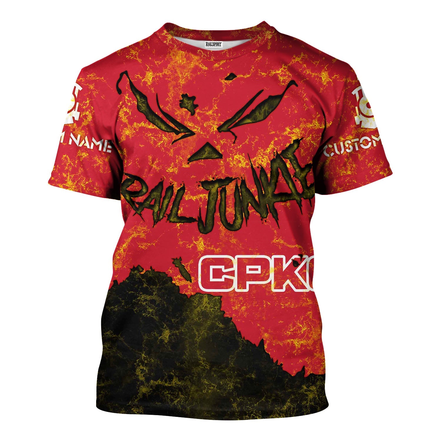 Railspirit Personalized Canadian Pacific Kansas City T-Shirt Torn Graphic Style CPKC Train Shirt For Rail Junkie