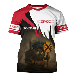 Railspirit Personalized Canadian Pacific Kansas City T-Shirt Angry Train CPKC T-Shirt Gift Idea For Train Lover