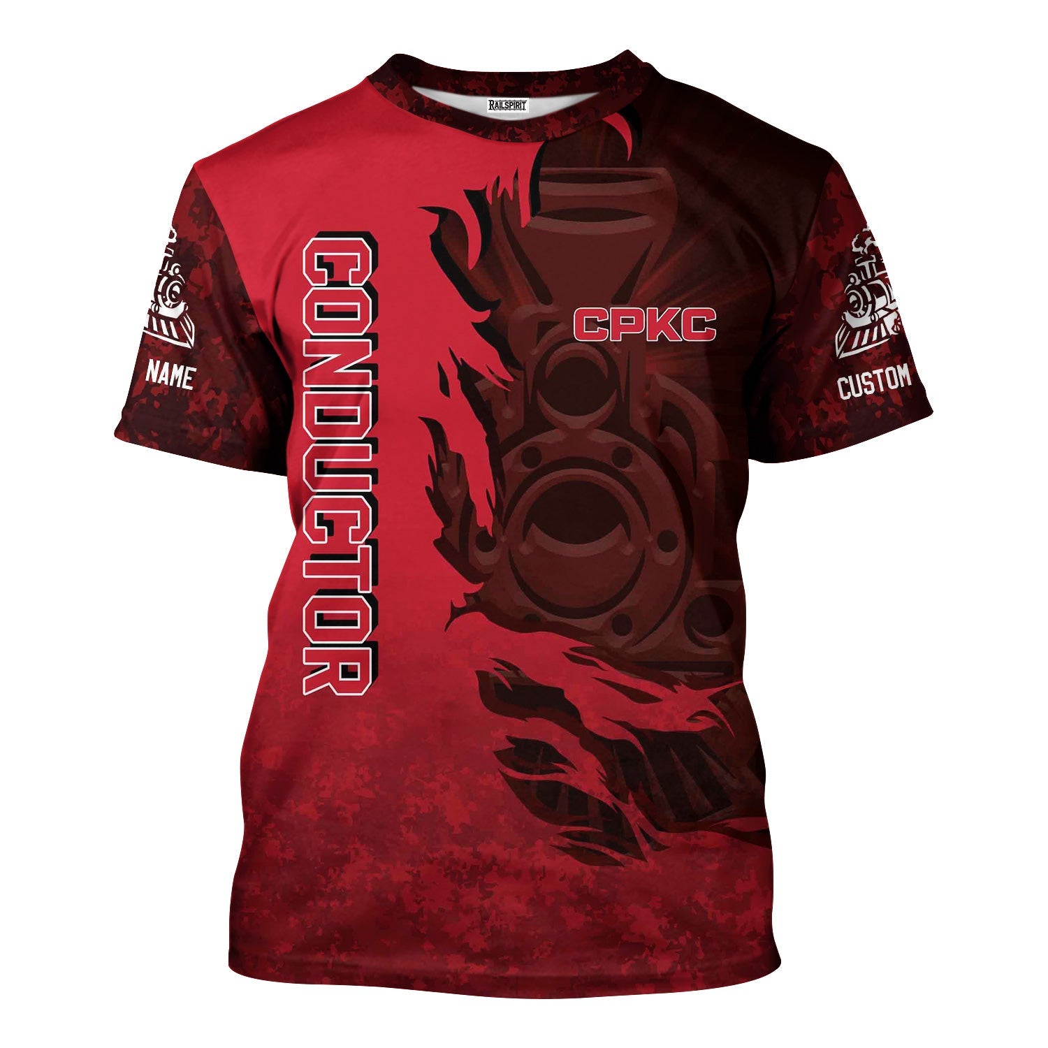 Railspirit Personalized Canadian Pacific Kansas City T-Shirt Blazing Style with Custom Position CPKC Train Shirt