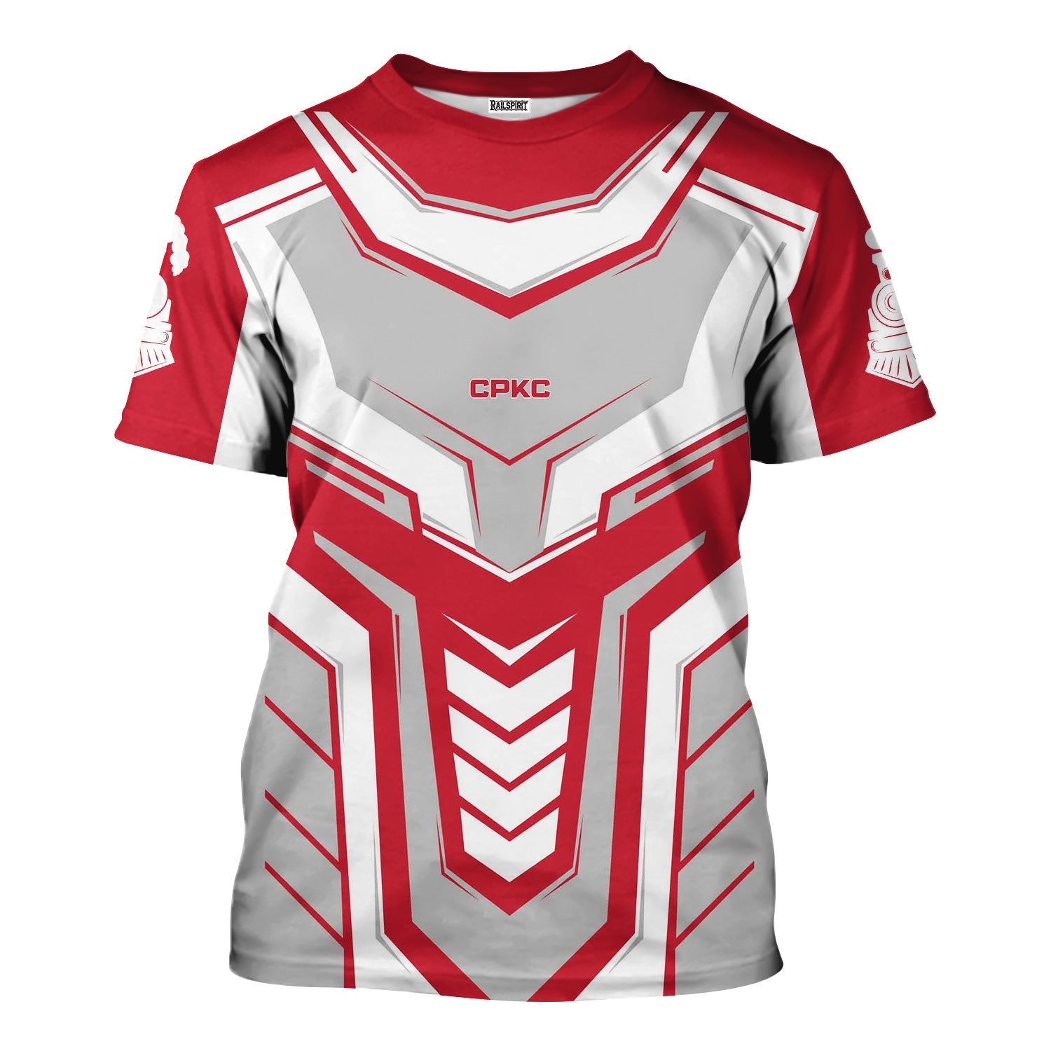 Railspirit Personalized Canadian Pacific Kansas City T-Shirt Armor-Inspired Design CPKC Train Shirt All Over Print