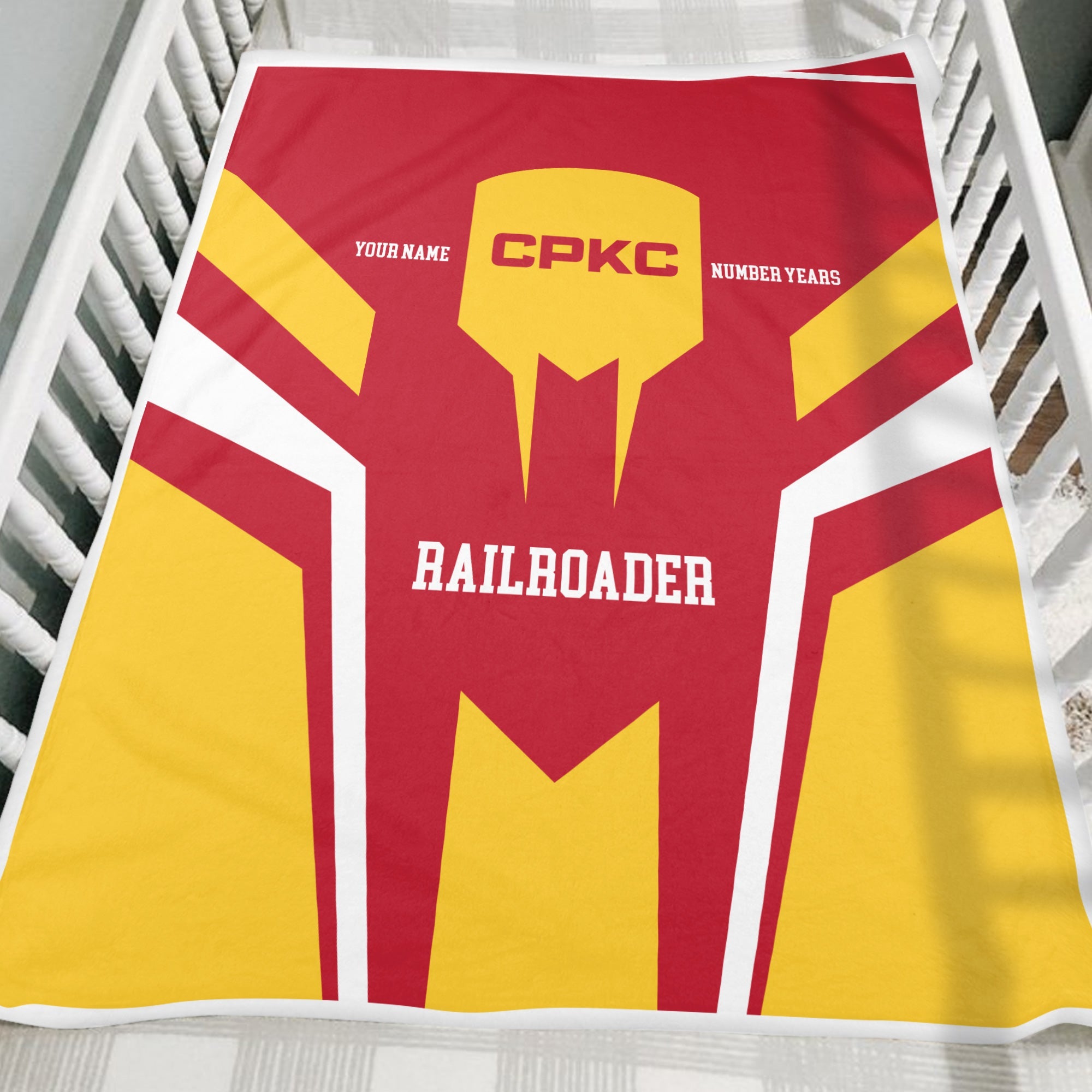 Railspirit Personalized Canadian Pacific Kansas City Blanket Custom Year Railroader CPKC Gift Idea For Train Lover
