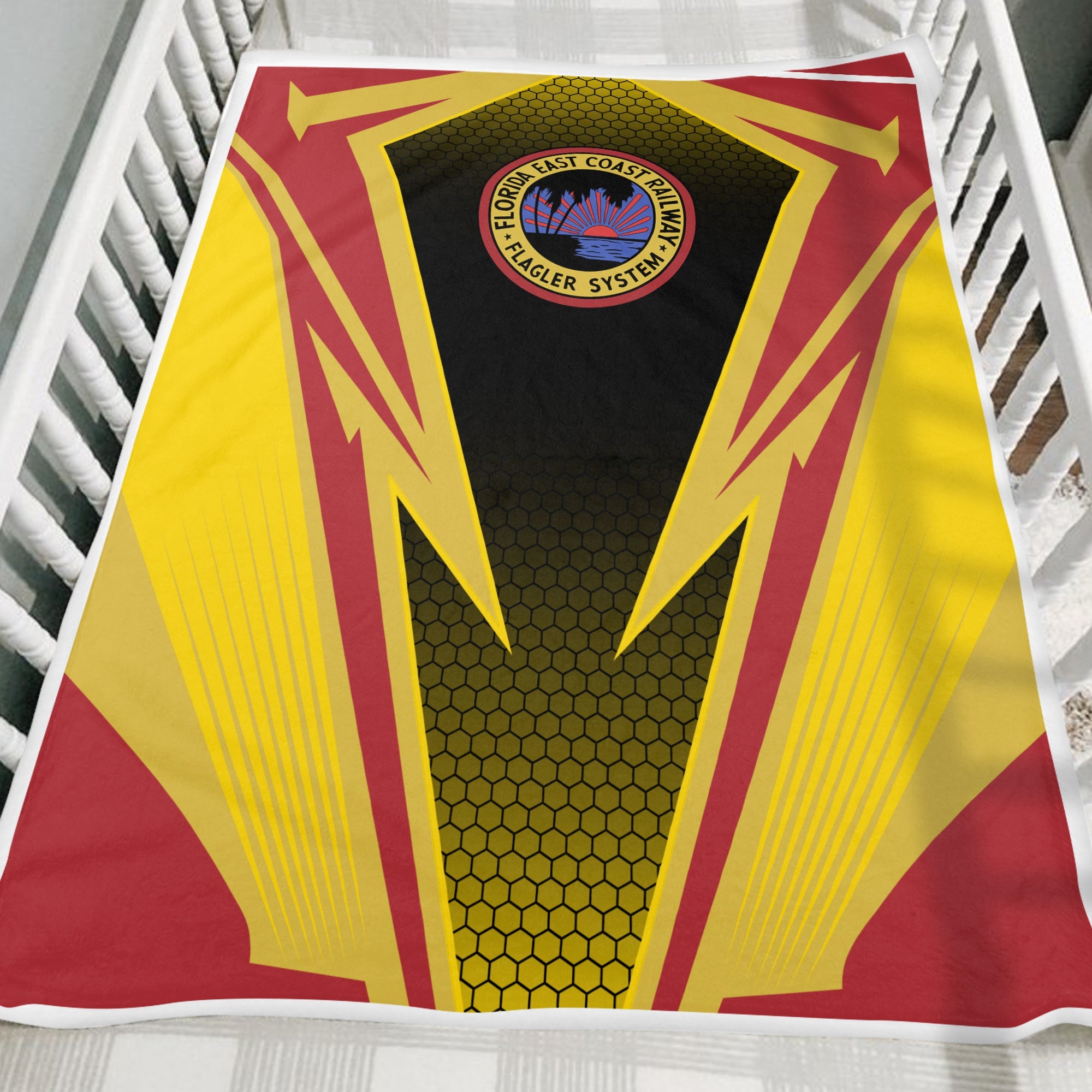 Railspirit Florida East Coast Railway Blanket Lightning Graphic Style Blanket Gift Idea For Train Lover