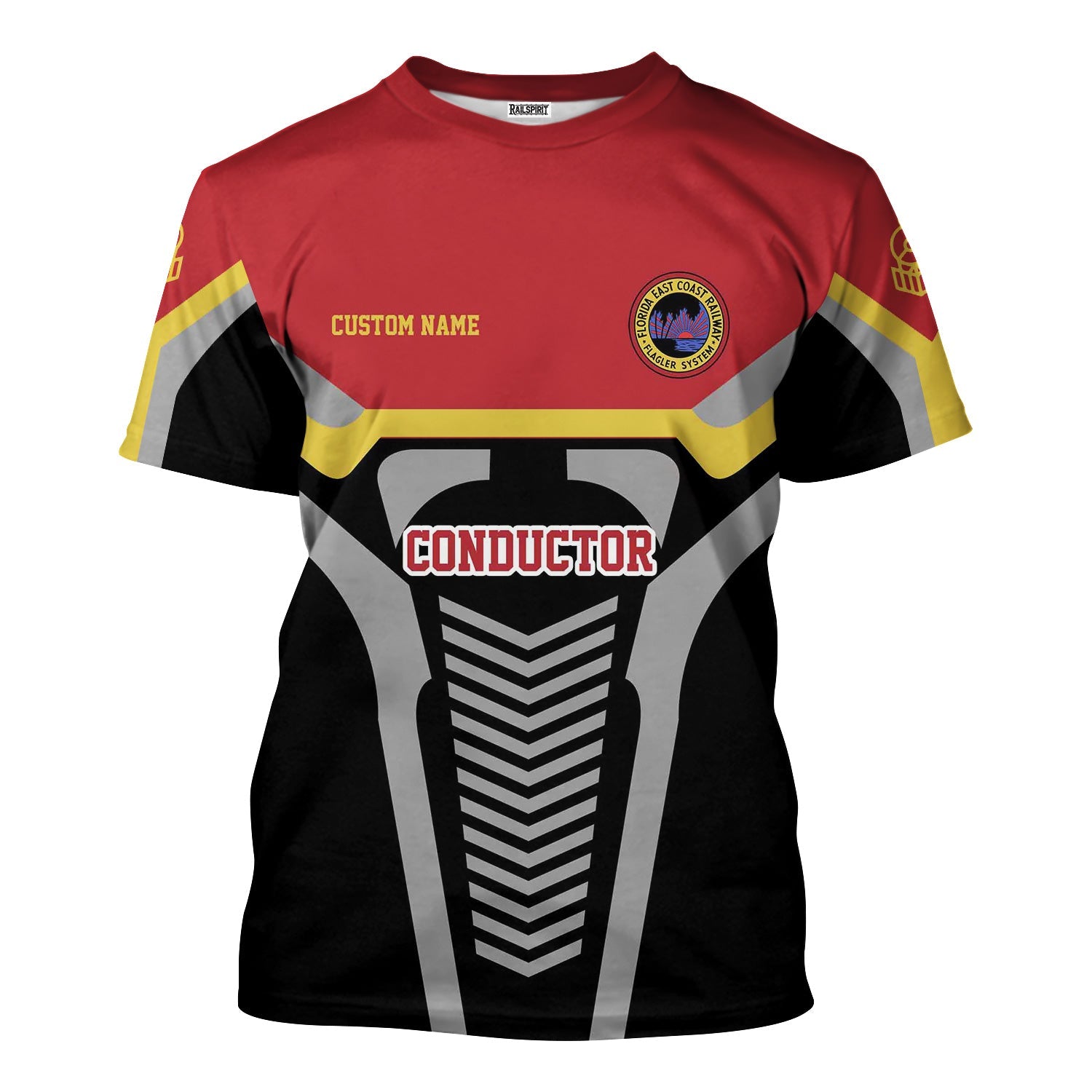 Railspirit Personalized Florida East Coast Railway T-Shirt Track-Inspired with Custom Job Position Train Shirt