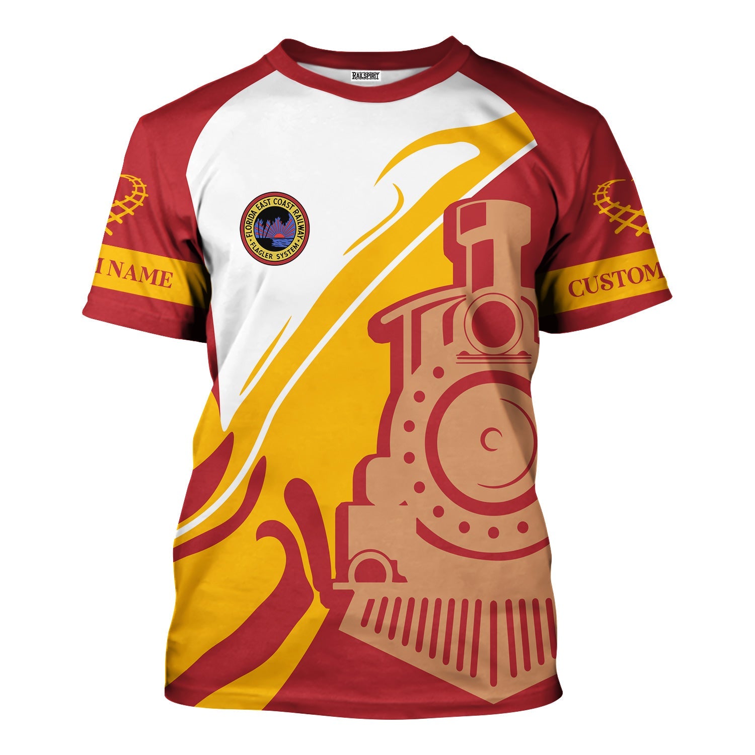 Railspirit Personalized Florida East Coast Railway T-Shirt Flame-Inspired Style Shirt Gift Idea For Train Lovers