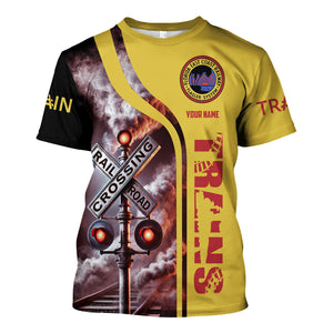 Railspirit Custom Name Florida East Coast Railway T Shirt One Track Mind American Locomotive Train Shirt All Over Print