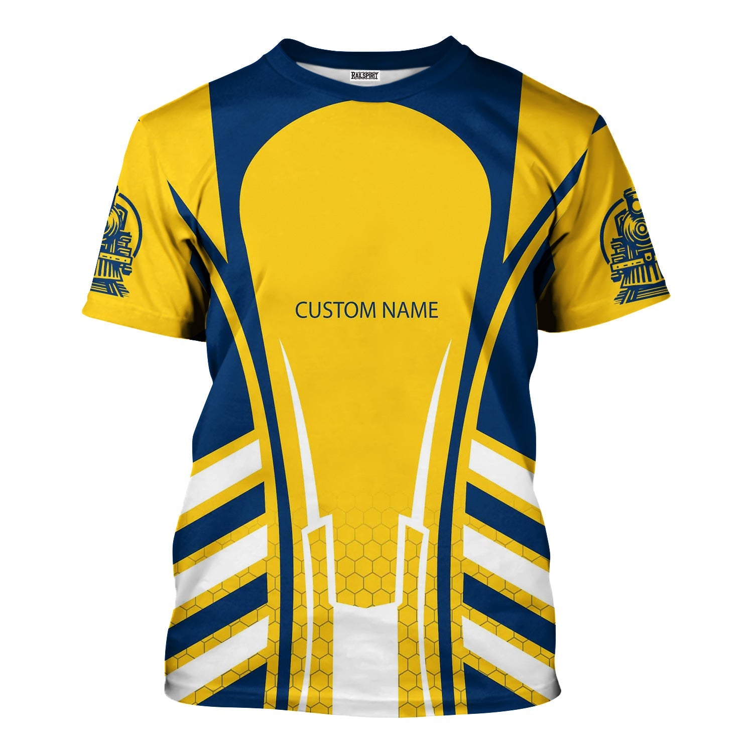 Railspirit Personalized Alaska Railroad T-Shirt Striped Railroad Style Train Shirt All Over Print