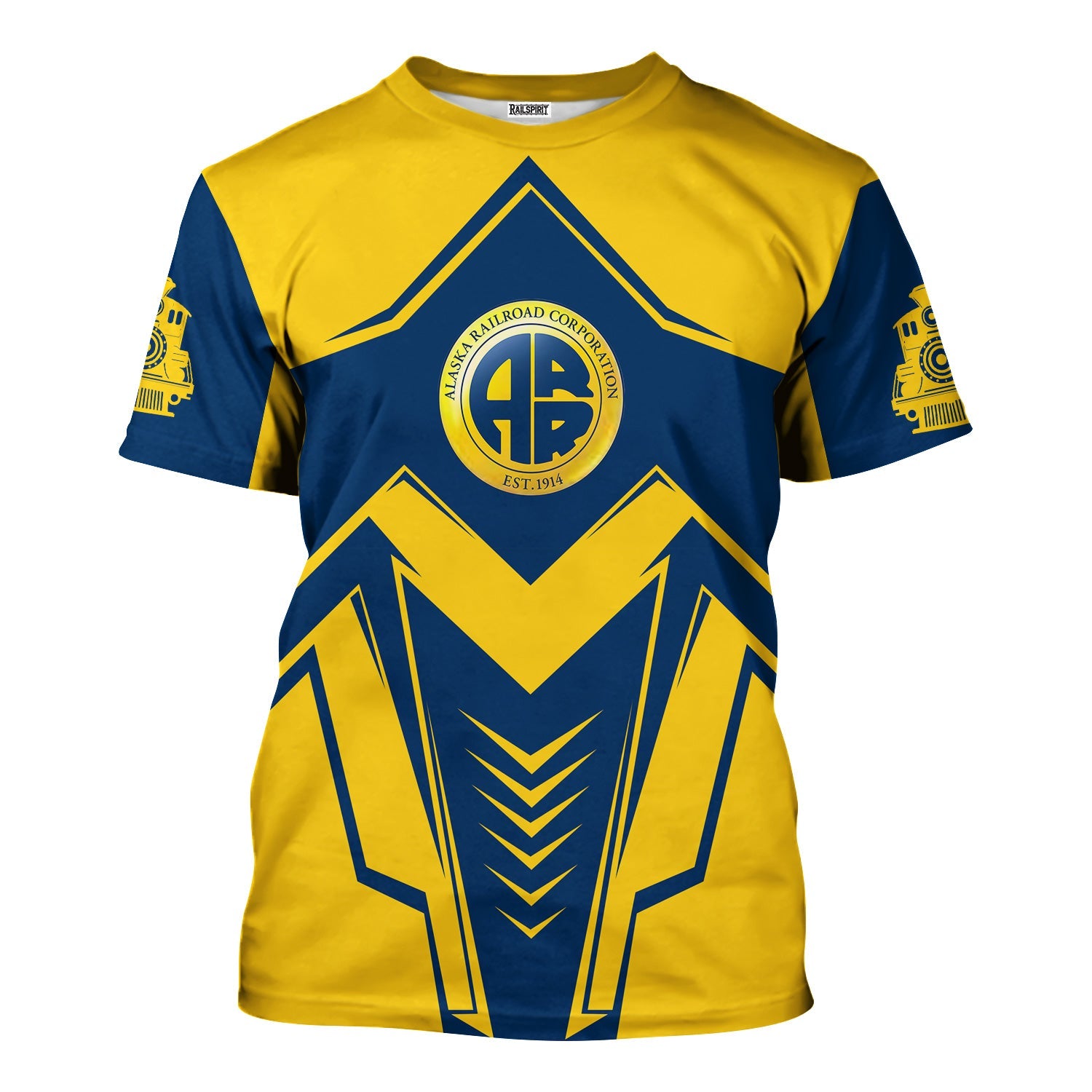 Railspirit Personalized Alaska Railroad T-Shirt Railway Trainspotter Style Shirt Gift Idea For Foamers