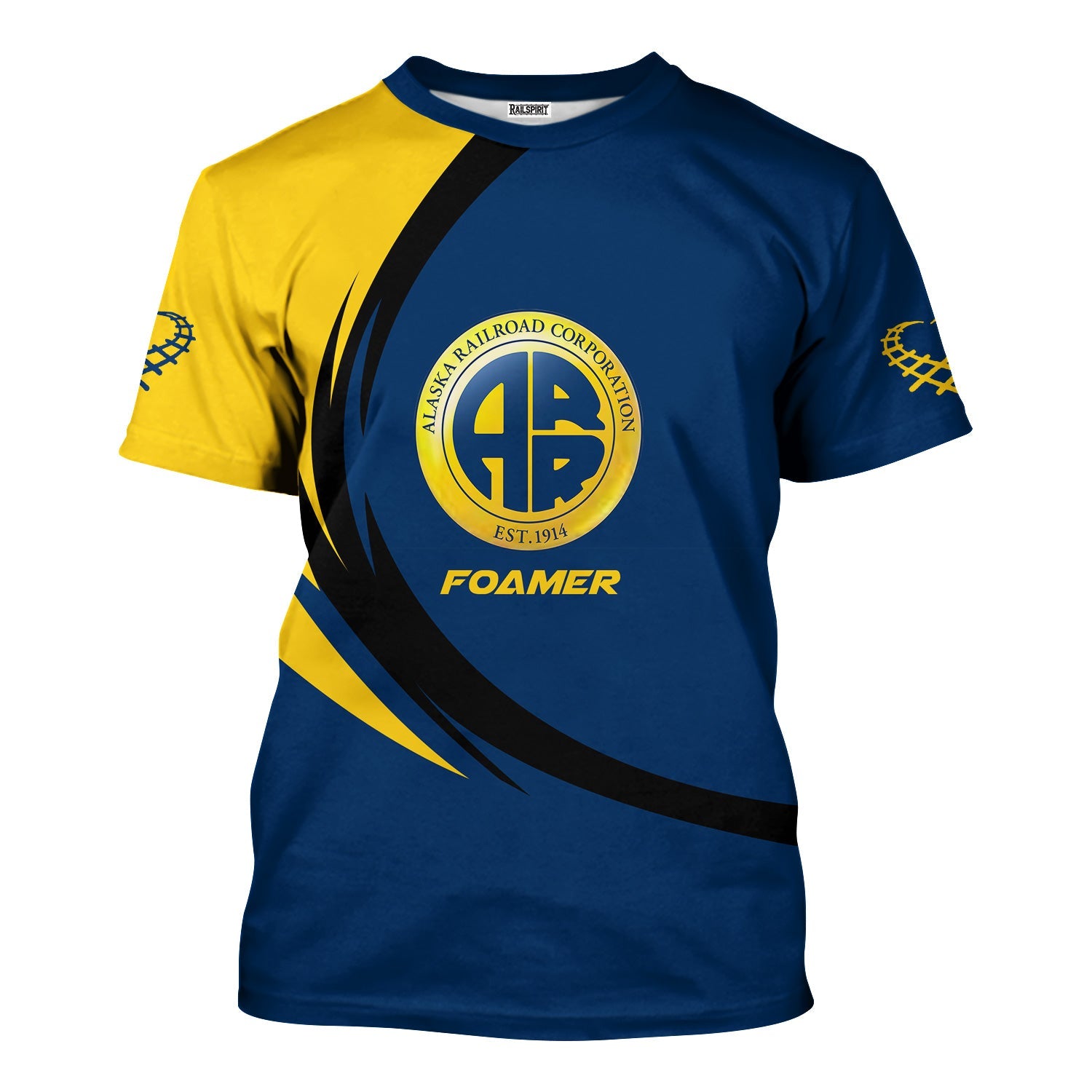 Railspirit Personalized Alaska Railroad T-Shirt Unique Graphic Style Shirt For Train Enthusiasts