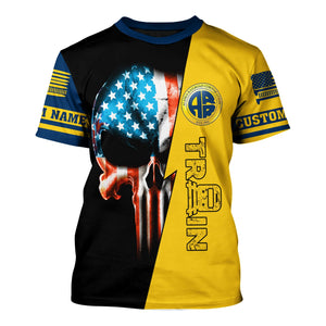 Railspirit Personalized Alaska Railroad T-Shirt Train Skull American Flag Shirt All Over Print