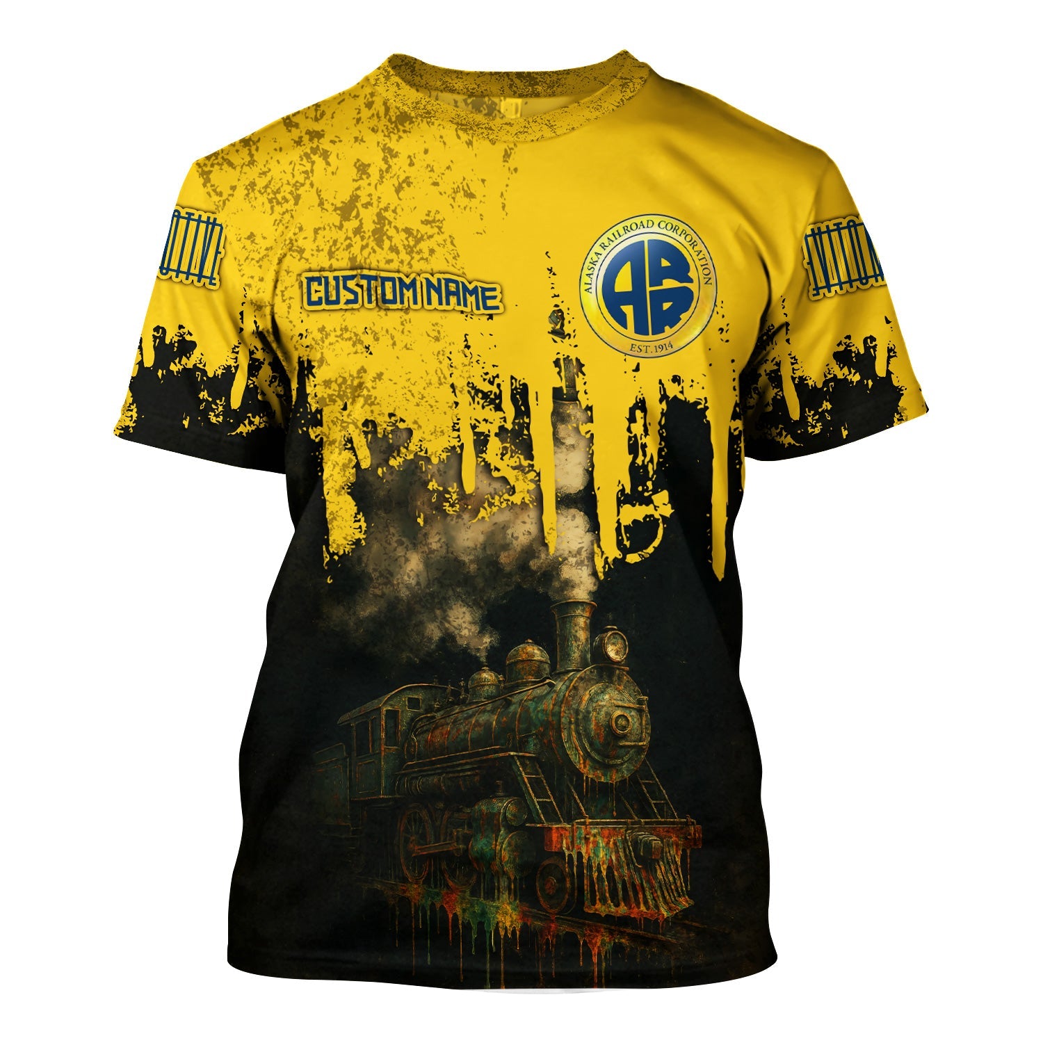 Railspirit Personalized Alaska Railroad T-Shirt Vintage Train Art Style Shirt For Locomotive Fans