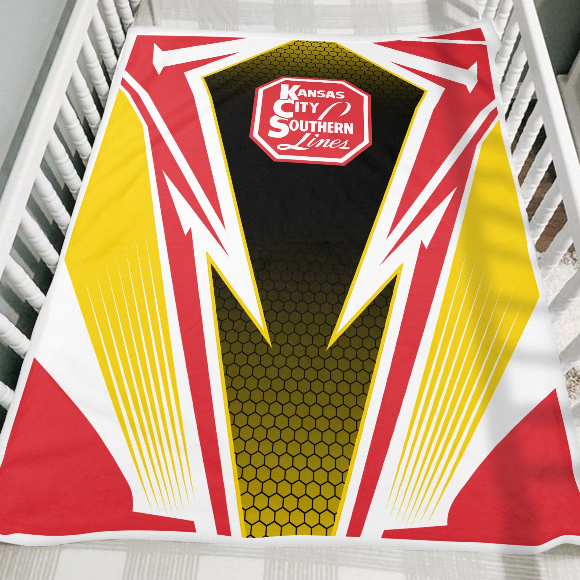 Railspirit Kansas City Southern Blanket Lightning Graphic Style Blanket Gift Idea For Train Lover