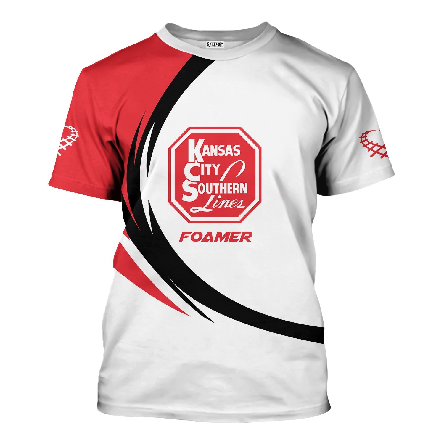 Railspirit Personalized Kansas City Southern T-Shirt Unique Graphic Style Shirt For Train Enthusiasts