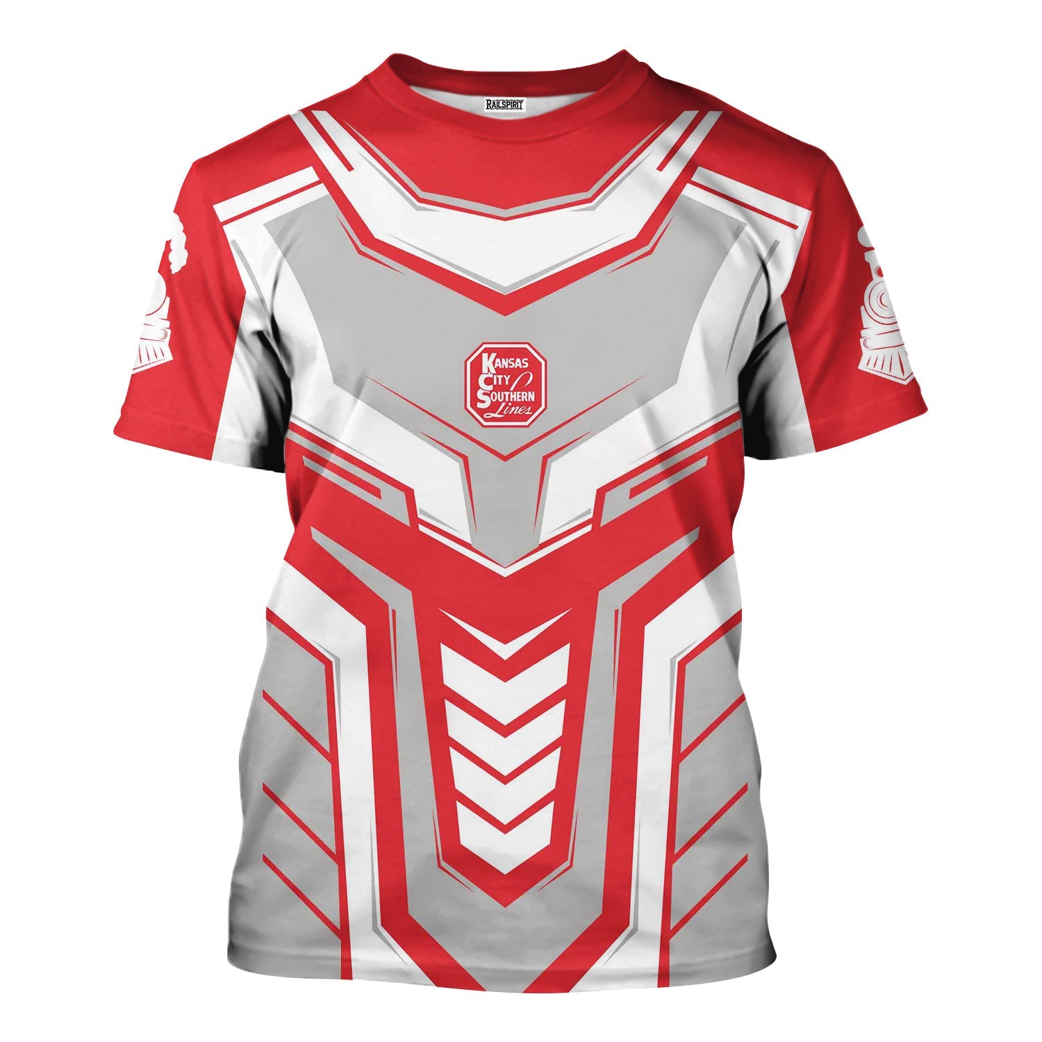 Railspirit Personalized Kansas City Southern T-Shirt Armor-Inspired Design Train Shirt All Over Print