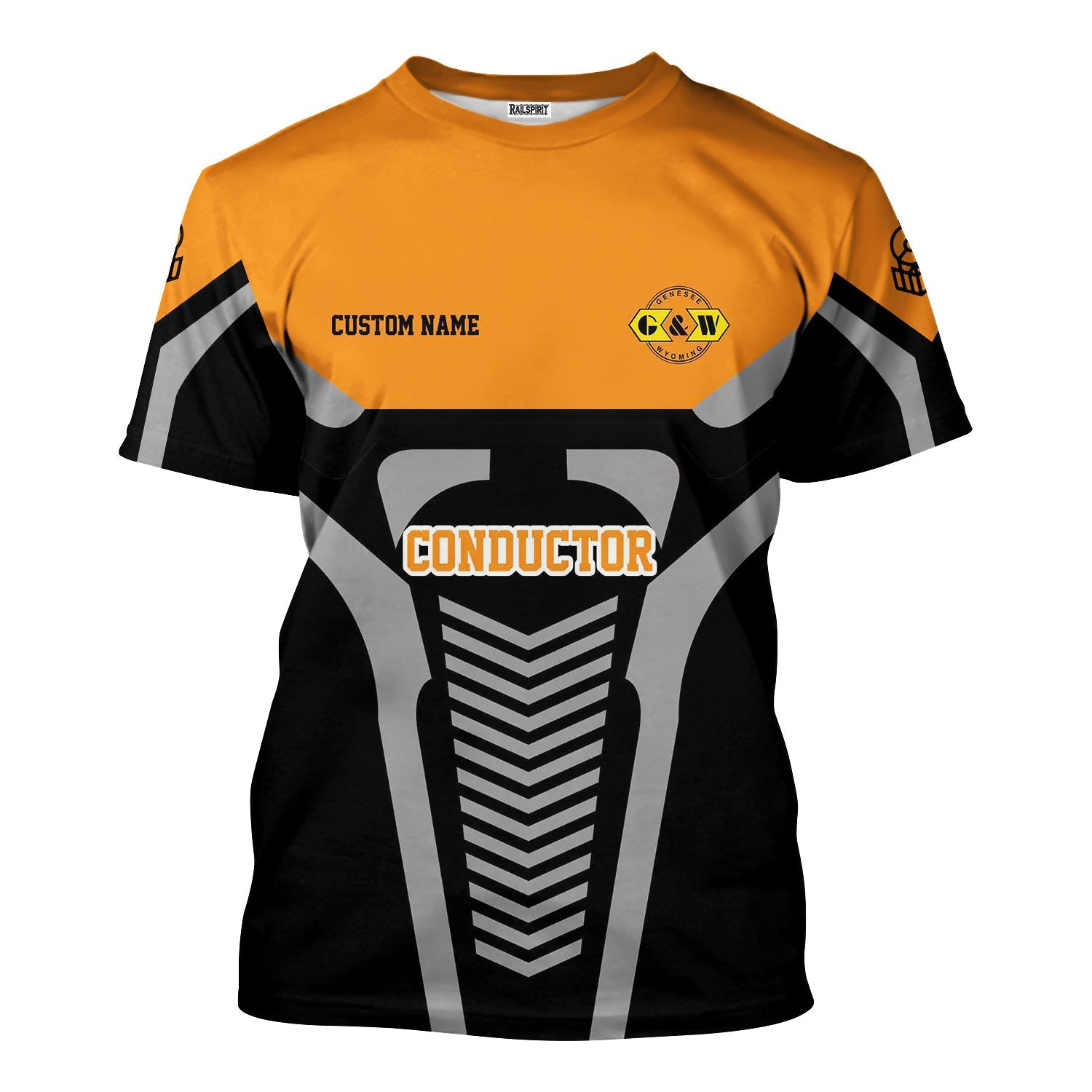 Railspirit Personalized Genesee & Wyoming Inc. Railroad T-Shirt Track-Inspired with Custom Job Position Train Shirt