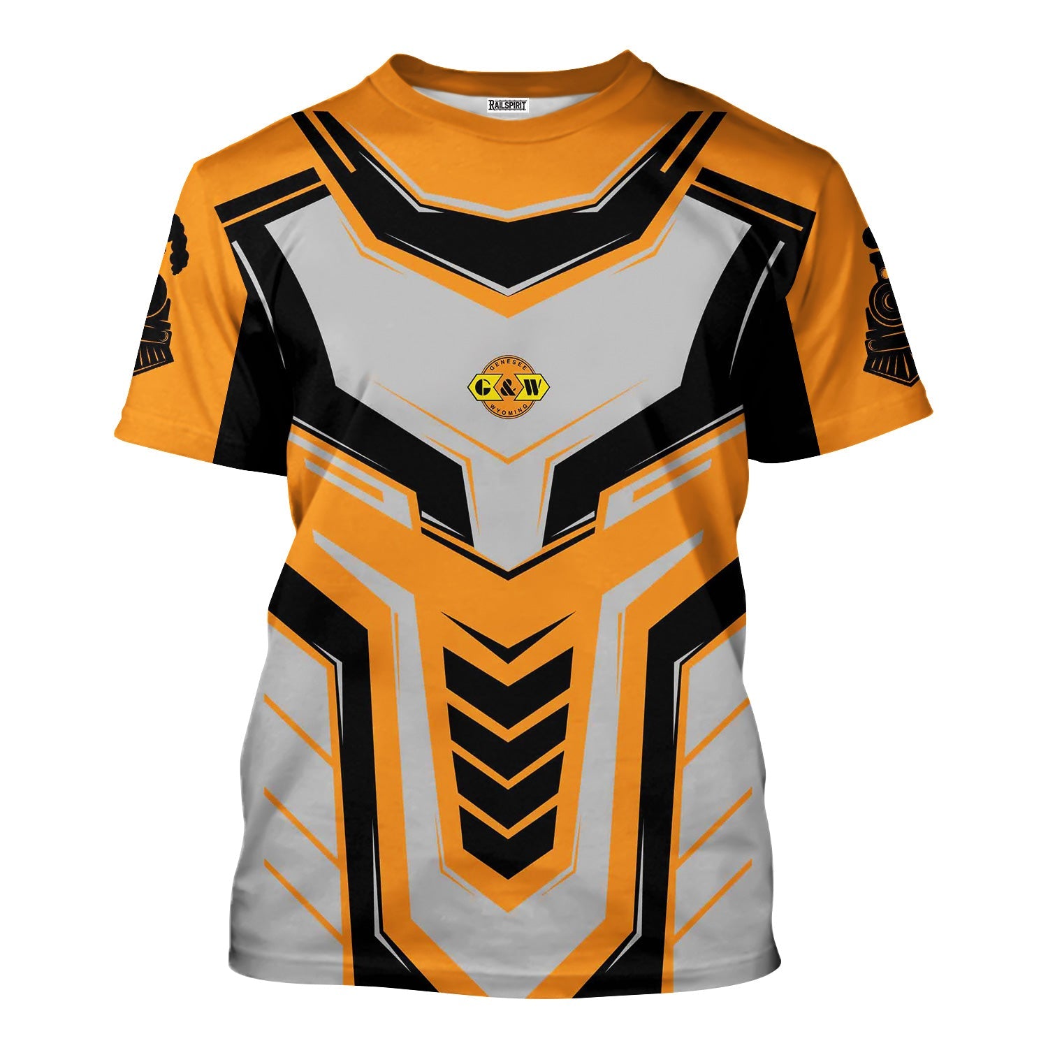 Railspirit Personalized Genesee & Wyoming Inc. Railroad T-Shirt Armor-Inspired Design Train Shirt All Over Print