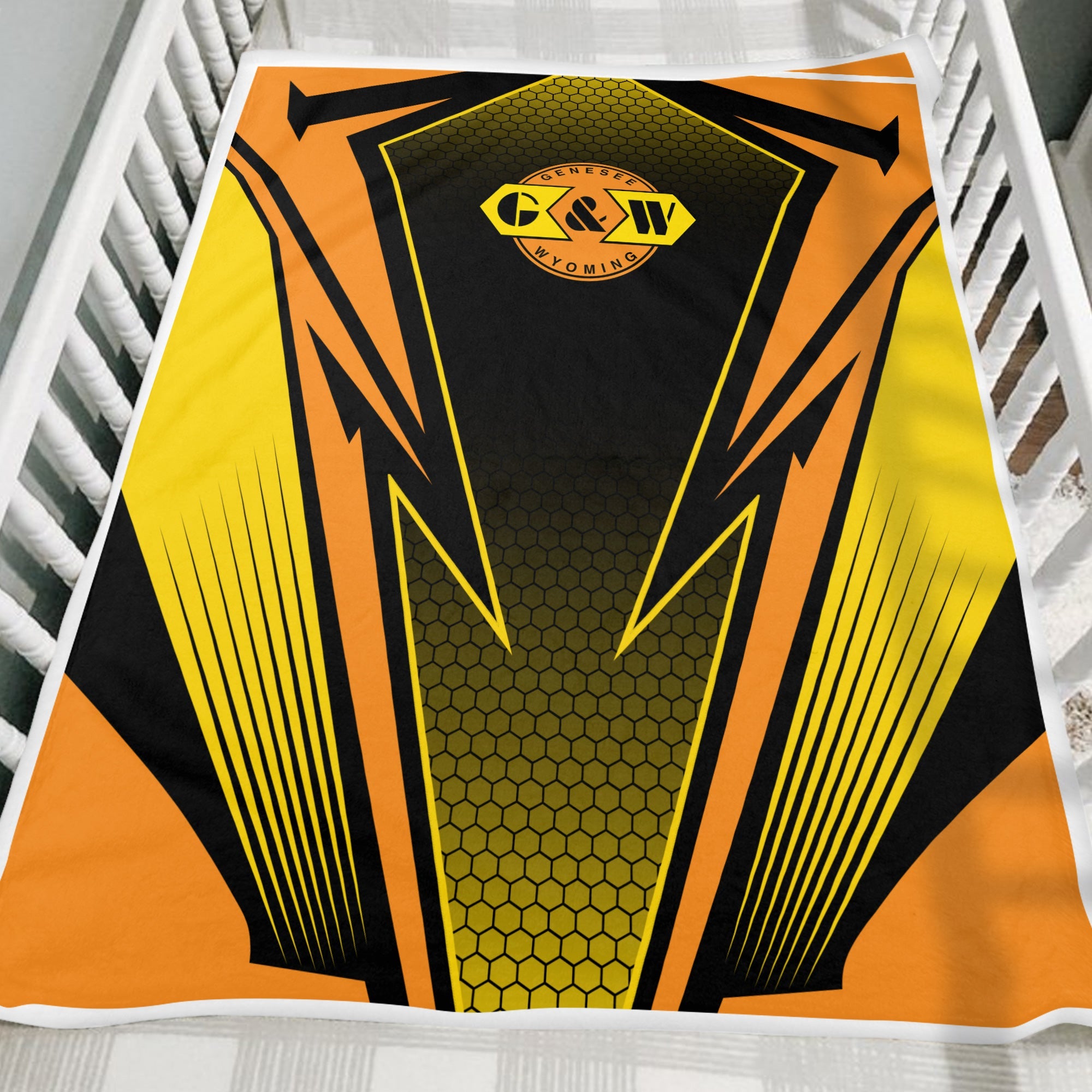 Railspirit Genesee & Wyoming Inc. Railroad Blanket Lightning Graphic Style Blanket Gift Idea For Train Lover