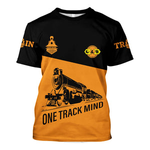 Railspirit Personalized Genesee & Wyoming Inc. Railroad T Shirt One Track Mind Unisex Train Shirt Gift Idea For Train Lover
